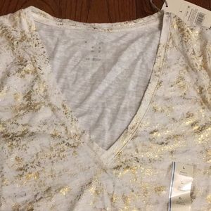 Gold Brushed-print tee